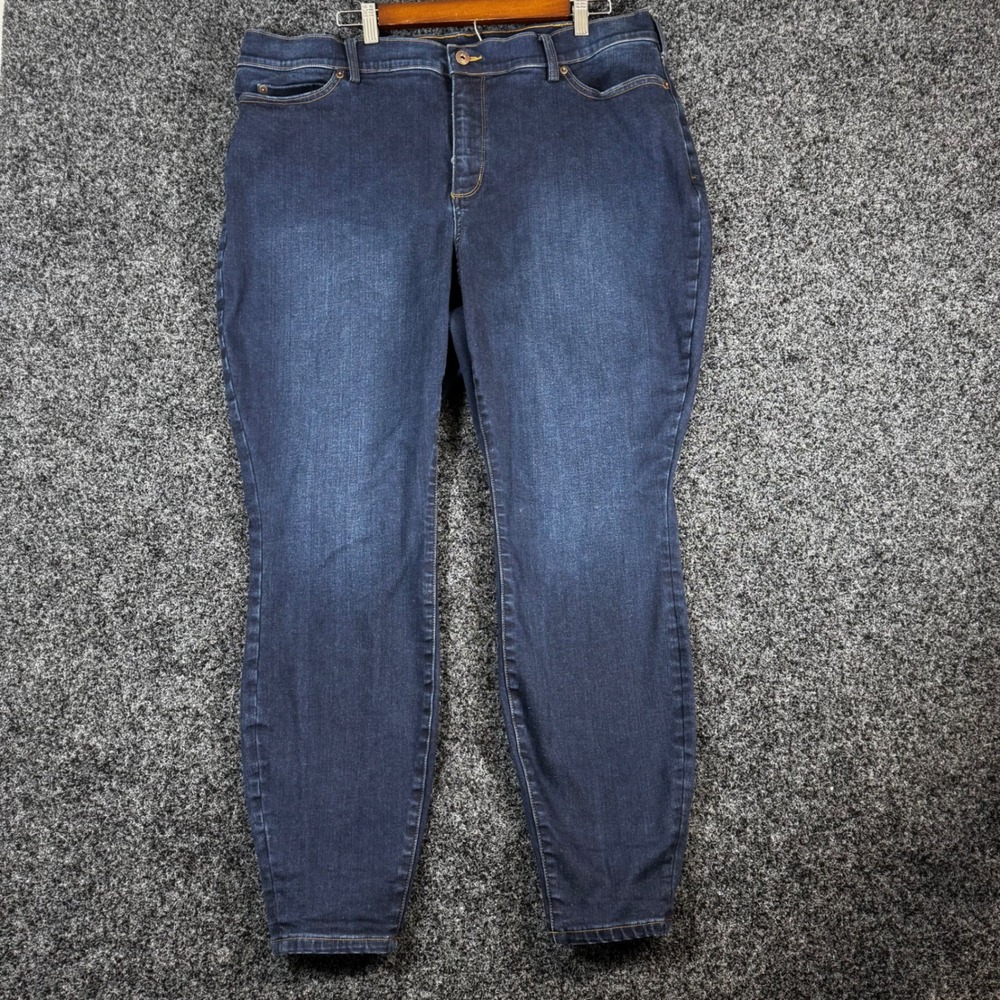 Duluth Trading Co Daily Denim Skinny Jeans Dark Wash Indigo Plus Size 20W Reg